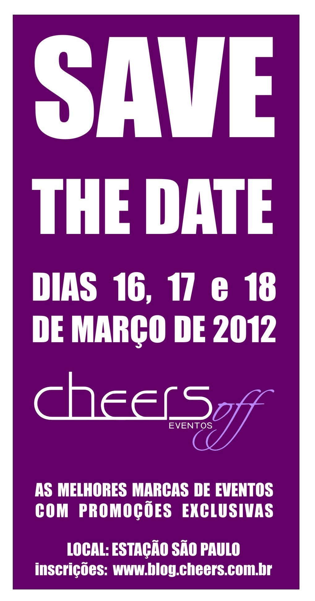 save the date cheers off Cheers OFF 3ª Edição fotografo